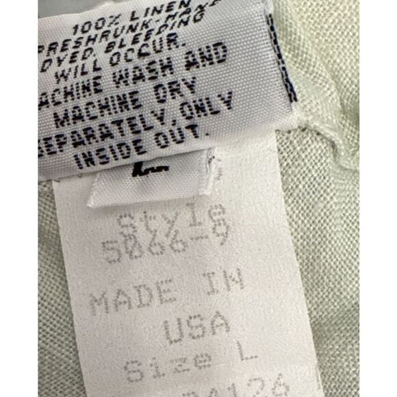 CP Shades Size L Linen Ruffle Skirt Light Green Elastic Waist Pull On Sausalito - Picture 6 of 7